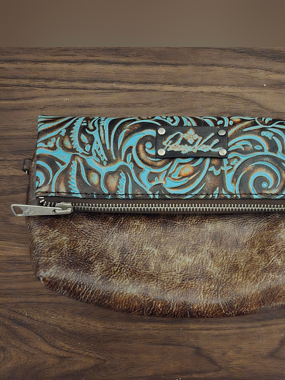 Patricia Nash Valerie Tooled Fold-Over Clutch -Missing Strap!